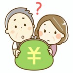 ナーシングホームの費用に悩むシニア夫婦のイラスト